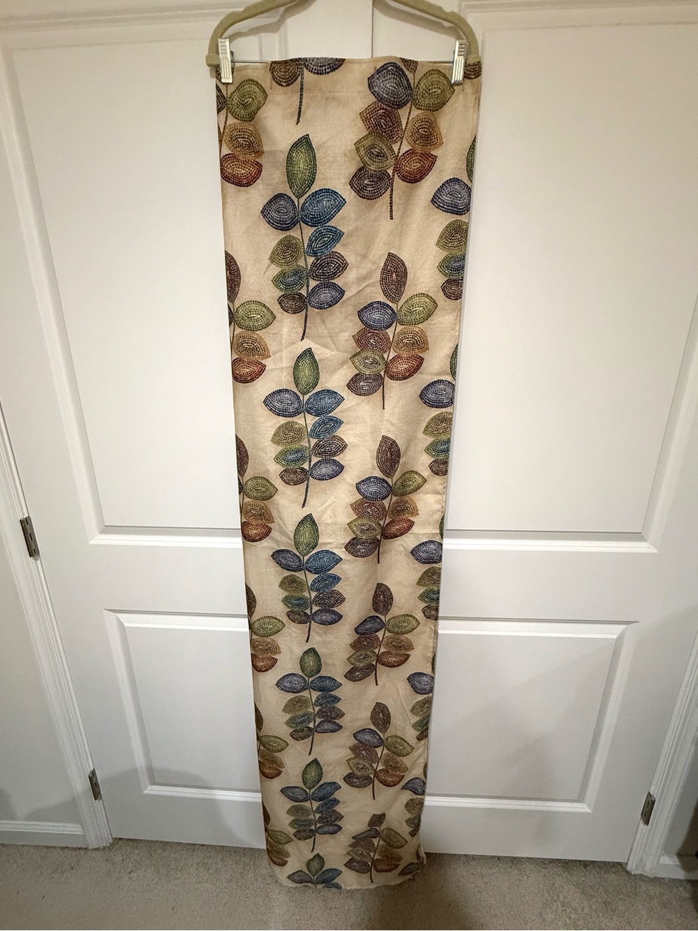 Croscill Beige Shower Curtain with Multicolor Leaf Print NWOT
